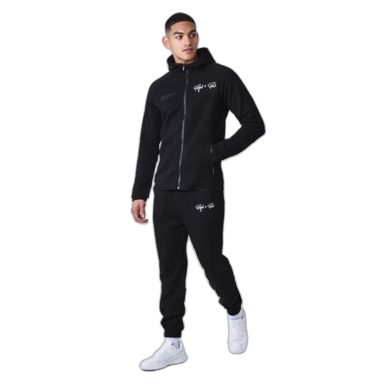Image of Project X Paris Two-tone zip-up hoodie tracksuit Project X Paris Noir Male S