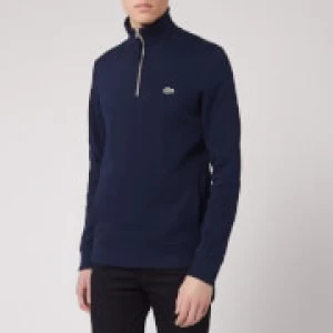 Lacoste Mens 1/4 Zip Sweatshirt - Navy - 6/XL