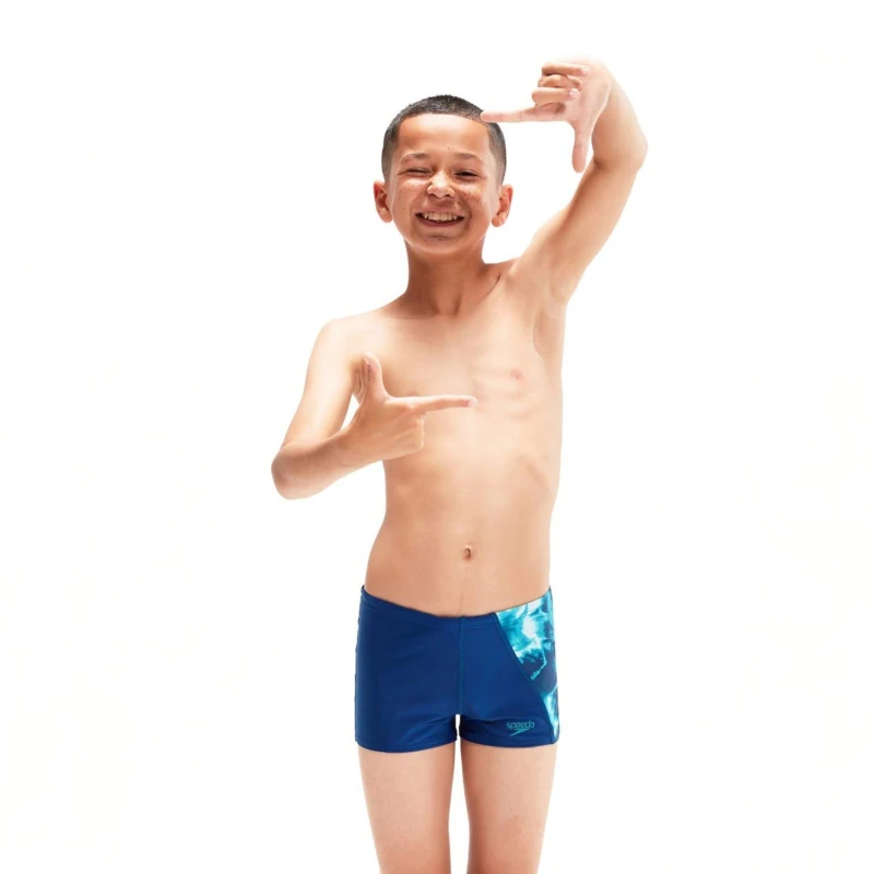 Image of Speedo Panel Aquashorts - Blue Blue 13 - 14 Years