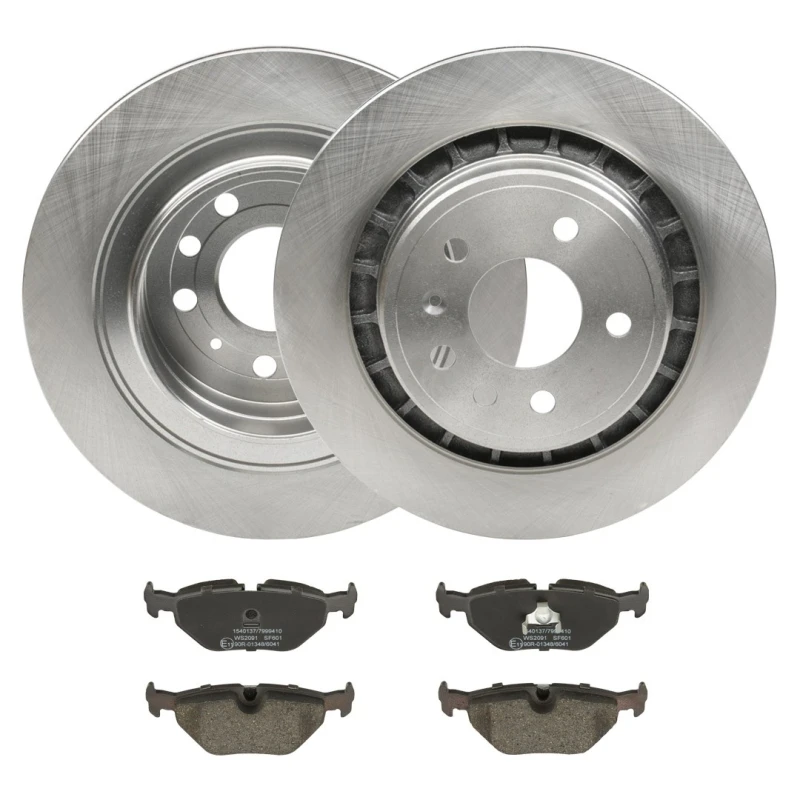Image of RIDEX 3405B1833 Brake disc and pads set Rear Axle, Brake Disc Type: internally vented, excl. wear warning contact Brake Set,disc brakes (3405)
