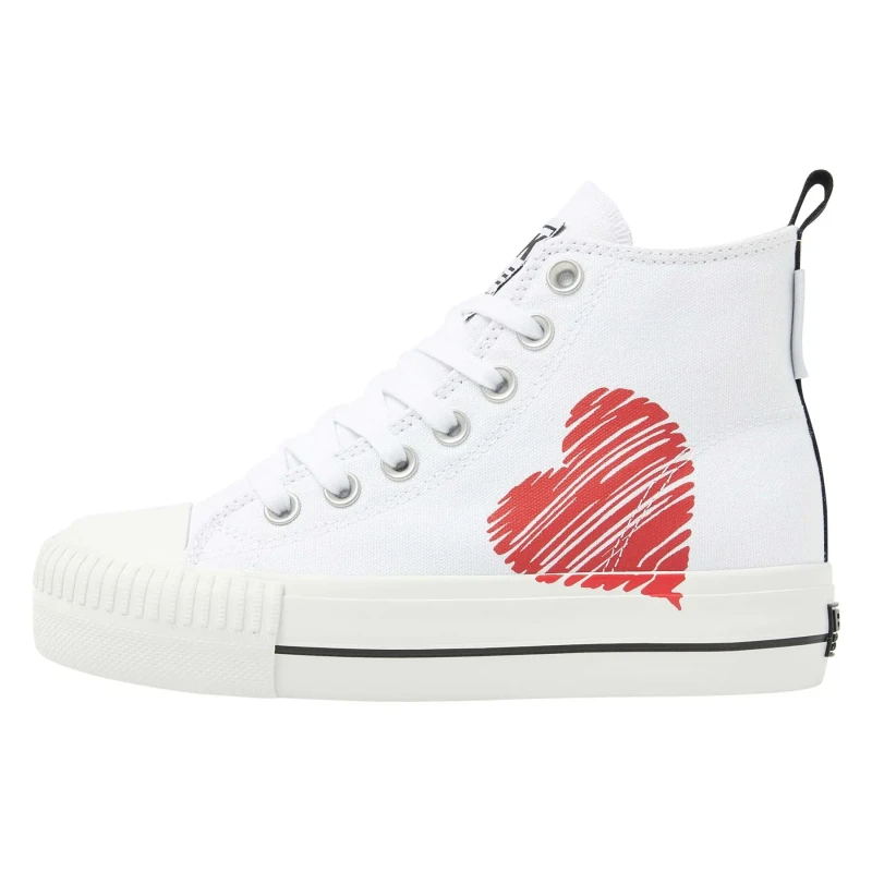 Image of british knights Womens canvas Trainers with print and embroidery British Knights Kaya Mid Blanc Female 36
