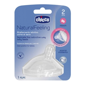 image of Chicco Teat Stepup New 2m + Medium flow