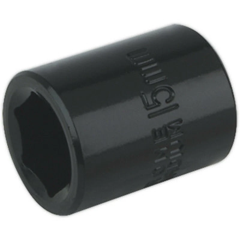 Image of Loops 15mm Forged Impact Socket - 3/8 Inch Sq Drive - Chrome-Vanadium Wrench Socket Multi