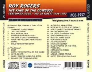 image of Roy Rogers - The King of the Cowboys: Centenary Issue - His 28 Finest: 1936-1952 CD Album - Used