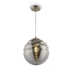 image of Modern Vinare Nickel Pendant Ceiling Light Glass Shade