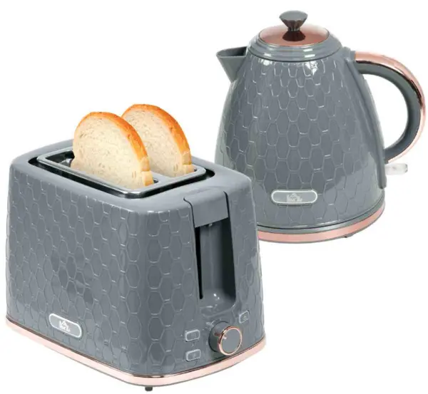 Image of HOMCOM 800-181V70GY 2 Slice Toaster