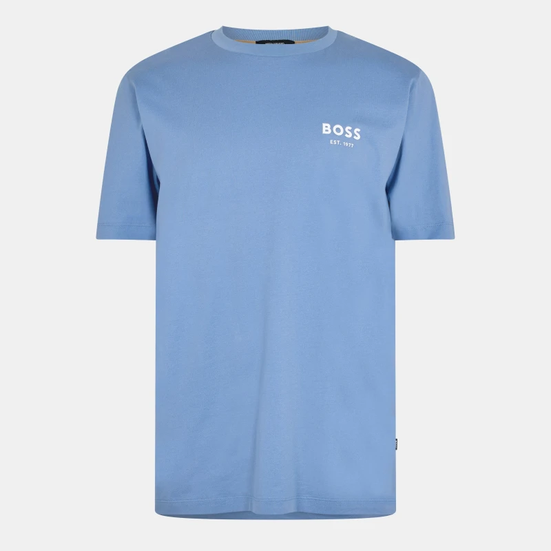 Image of Boss Mens C Thompson Short Sleeve Polo Shirt Open Blue male S