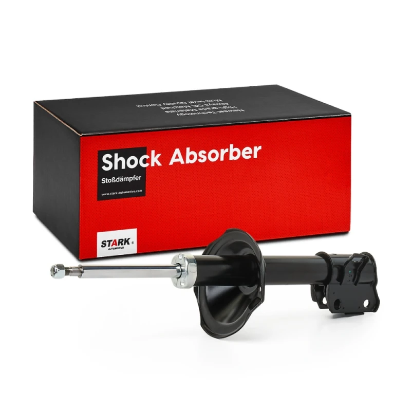 Image of STARK SKSA-0131106 Shock absorber Front Axle Left, Gas Pressure, Twin-Tube, Suspension Strut, Bottom Clamp Shock Absorber (854)