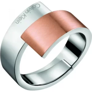 Ladies Calvin Klein Two-Tone Steel and Rose Plate Size J Intense Ring