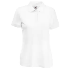 Image of Fruit Of The Loom Womens Lady-Fit 65/35 Short Sleeve Polo Shirt (2XL) (White)