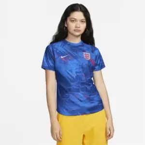 Image of 2022-2023 England Pre-Match Shirt (Blue) - Ladies