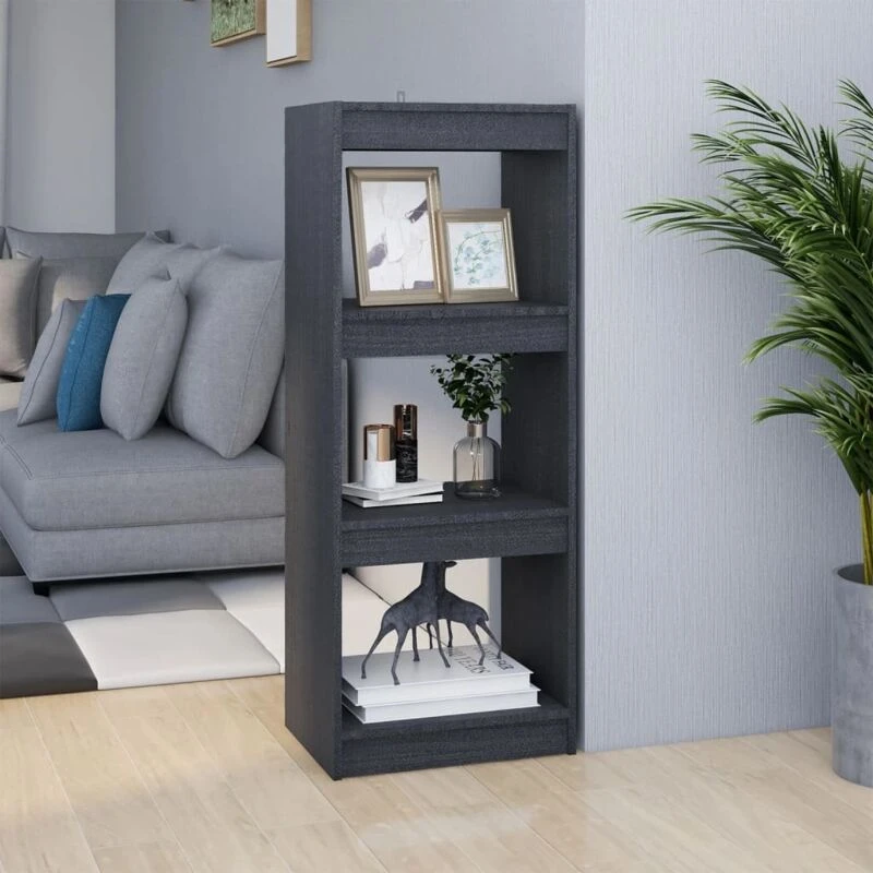 Image of VIDAXL Vidaxl - Book Cabinet/Room Divider Grey 40x30x103.5cm Solid Pinewood 8720286608401