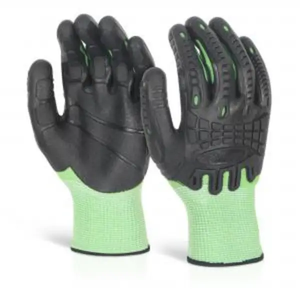 Image of Beeswift Cut Resistant Fully Coated Impact Glove Green M Pair GZ62GM BESWGZ62GM