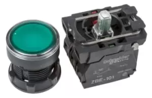 Image of Schneider Electric, Harmony XB5 Illuminated Green Round Push Button, NO/NC, 22mm Momentary Screw