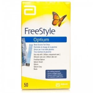 Image of Abbott Freestyle Optium Blood Glucose Test Strips - 50 Test Strips