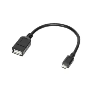 Image of LogiLink AA0035 USB cable 0.2 m USB 2.0 Micro-USB B USB A Black