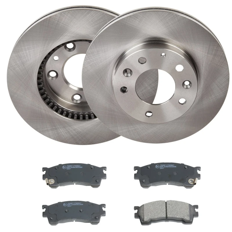 Image of RIDEX 3405B2692 Brake disc and pads set Front Axle, Brake Disc Type: internally vented, with acoustic wear warning Brake Set,disc brakes (3405)