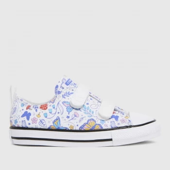 Converse White & Blue Lo 2v Butterfly Trainers Toddler