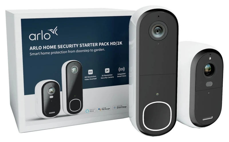 Image of Arlo Arlo Front Video Doorbell & Back Garden Security Camera Set