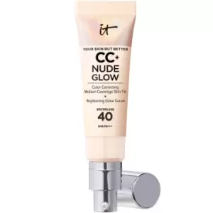 Image of IT Cosmetics CC+ and Nude Glow Lightweight Foundation and Glow Serum with SPF40 32ml (Various Shades) - Fair Porcelain