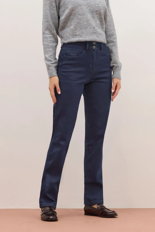 Image of Long Tall Sally Womens Tall Premium Slim Leg Jeans in Dark Blue Size: 14XL Dark Blue Female 14XL