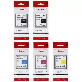 Image of Canon PFI-030 Black and Colour Ink Cartridge 5 Pack (Original)