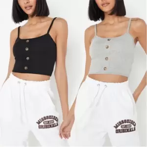 image of Missguided Pack Button Down Crop Cami - Multi