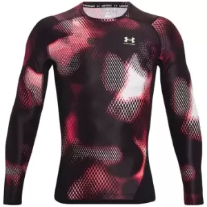 Image of Under Armour IsoChill Printed Long Sleeve Base Layer Top Mens - Black
