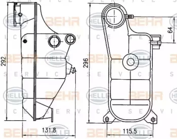 Image of Radiator Tank 8MA376755-151 / CRT 119 000S 70825725 by Behr