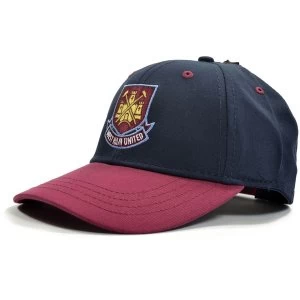 West Ham Classic Crest Contrast Baseball Cap Navy Claret