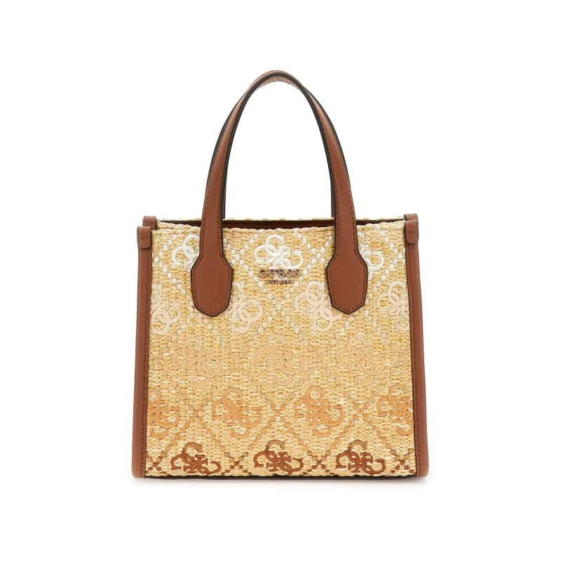 Image of Guess Womens 2 Compartment Tote Bag Guess Silvana Orange Female TU