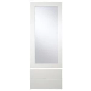 image of Cooke Lewis Raffello High Gloss White Tall dresser door drawer front W500mm Set of 3