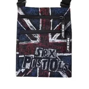 image of Rock Sax UK Flag Sex Pistols Crossbody Bag (22cm x 17cm x 3cm) (Multicoloured)