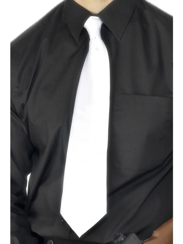 Image of Smiffys Gangster Tie White Polyester White unisex