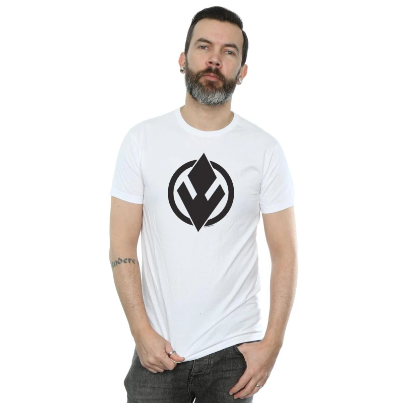 Image of Disney Men Star Wars The Rise Of Skywalker Sith Logo T-Shirt in White Size: Small White S Male 5059400144772