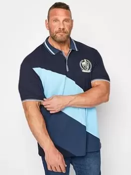 image of BadRhino Cross Stripe Polo - Navy, Size 2XL, Men