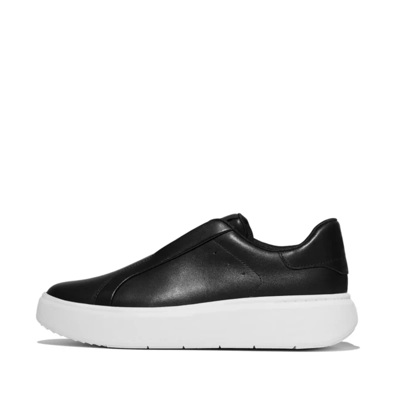 Image of FitFlop Womens slip-on leather trainers FitFlop Rtg Noir Female 40