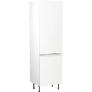 Image of Kitchen Kit Flatpack J-Pull Kitchen Cabinet Tall Fridge & Freezer 70/30 Unit Ultra Matt 600mm in White MFC