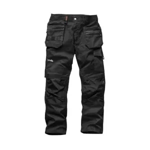 Image of Scruffs Flex Black Mens Multi-Pocket Trousers, W32" L32"