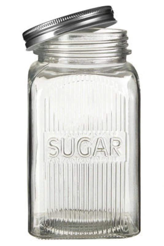 Image of Premier Housewares Luca Set of Three Glass Jars with Metal Lids Gold