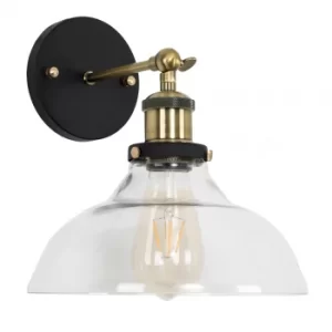 image of Wallace Steampunk Wall Light with Clear Glass Shade