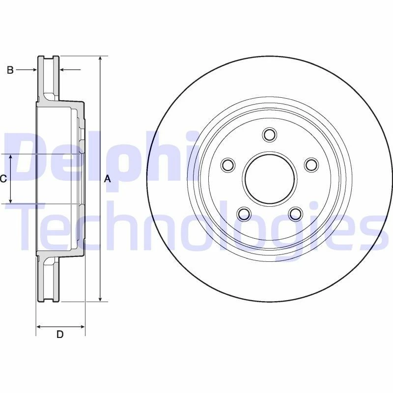 Image of DELPHI Brake disc DELPHI BG9170C