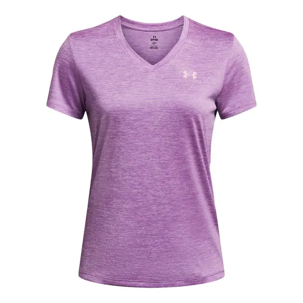 Image of Under Armour Womens Tech Twist Short Sleeve V Neck T Shirt M- Bust 36 - 38' Provence Purple Ace 1384227-560-M