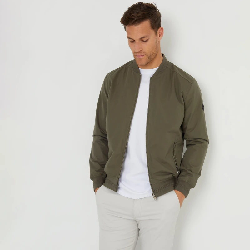 Image of Threadbare Showerproof Classic Bomber Jacket - Green Green M