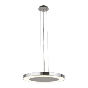 Image of 1 Light Ceiling Pendant Chrome, White, Glass Integrated LED