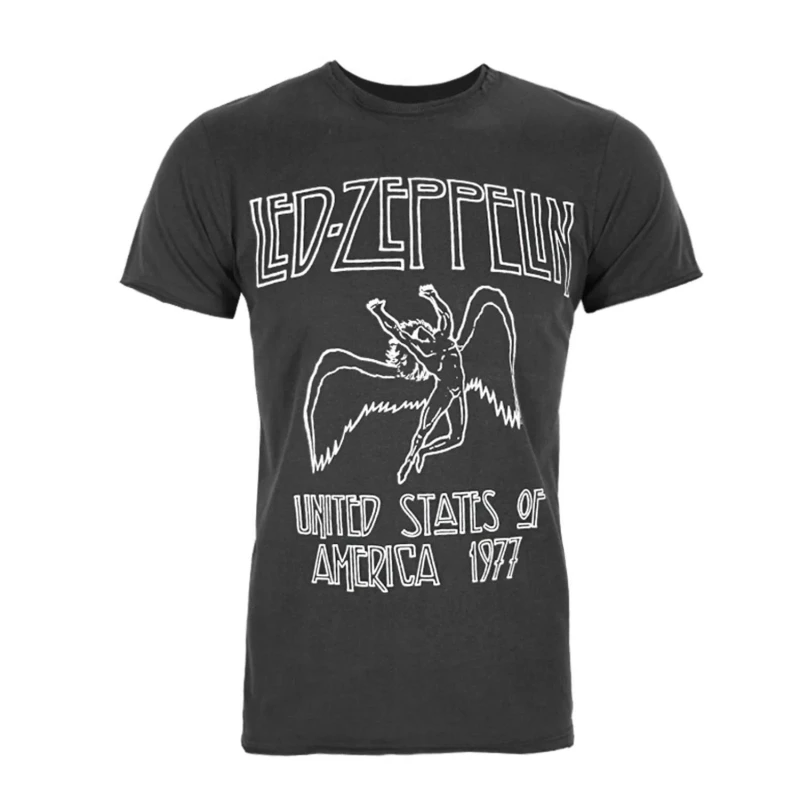 Image of Led Zeppelin Mens TSRTS World Premiere T-Shirt in Jet Black Size: 2XL Jet Black Male 2XL