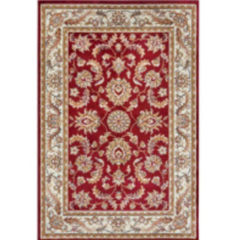 Image of THE RUGS Reni Luxor Oriental Vintage Short Pile Living Room Rug Runner in Red Size: 140cm x 200cm Red Unisex 140cm x 200 cm