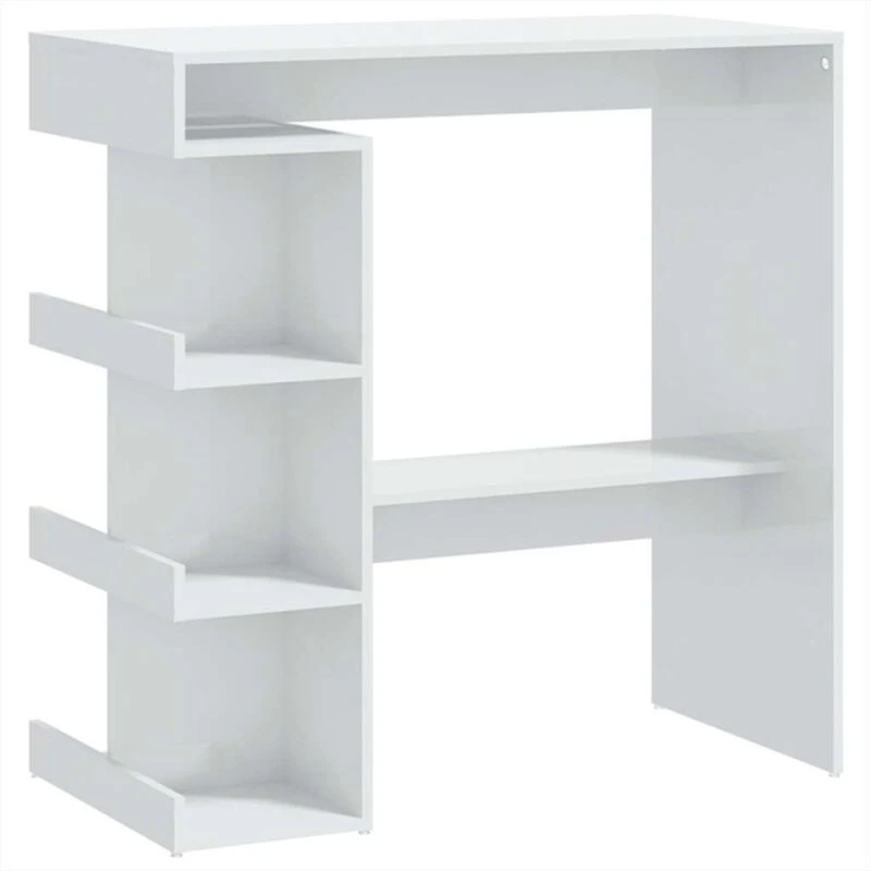 Image of VIDAXL Vidaxl - Bar Table with Storage Rack High Gloss White 100x50x101.5cm 8720286834183
