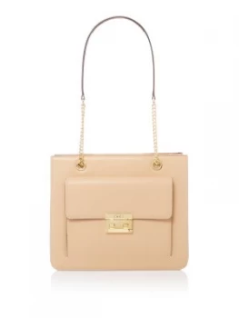 Image of DKNY Ann medium tote with chain strap Neutral