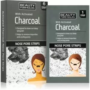 image of Beauty Formulas Charcoal Nose Pore Strips Against Blackheads 6 pc